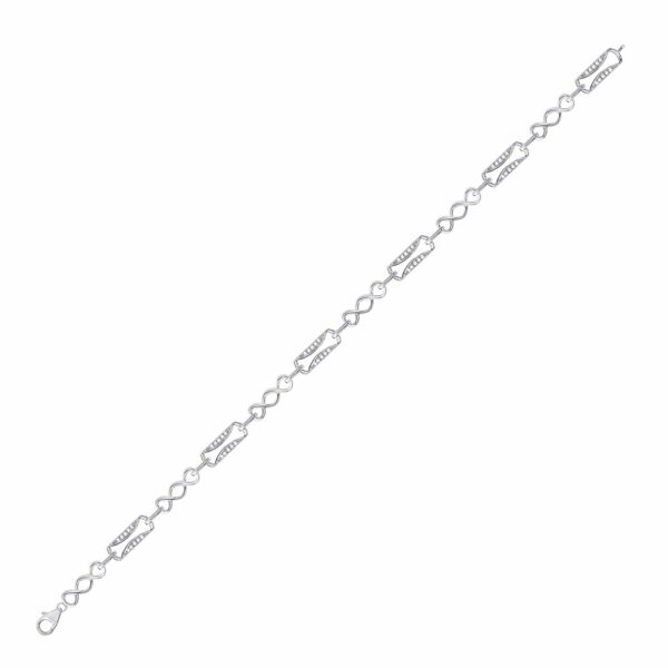 10kt White Gold Womens Round Diamond Sparkling Faceted Fashion Bracelet 1/3 Cttw