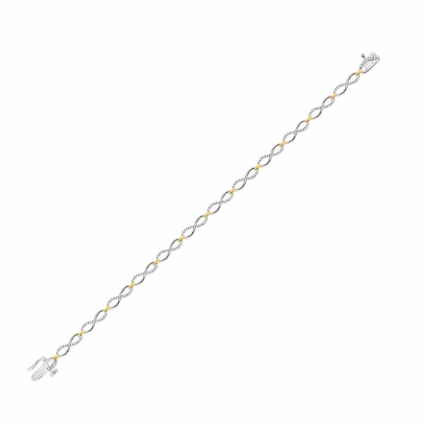 10kt Two-tone Gold Womens Diamond Infinity Bracelet 1/2 Cttw