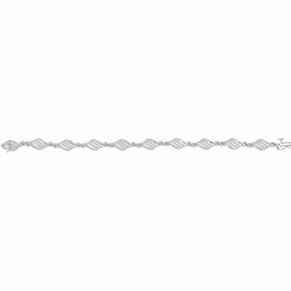 10kt White Gold Womens Round Diamond Fashion Bracelet 1/2 Cttw